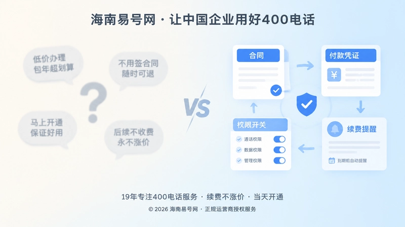 左侧模糊承诺与右侧合同权限链的对比