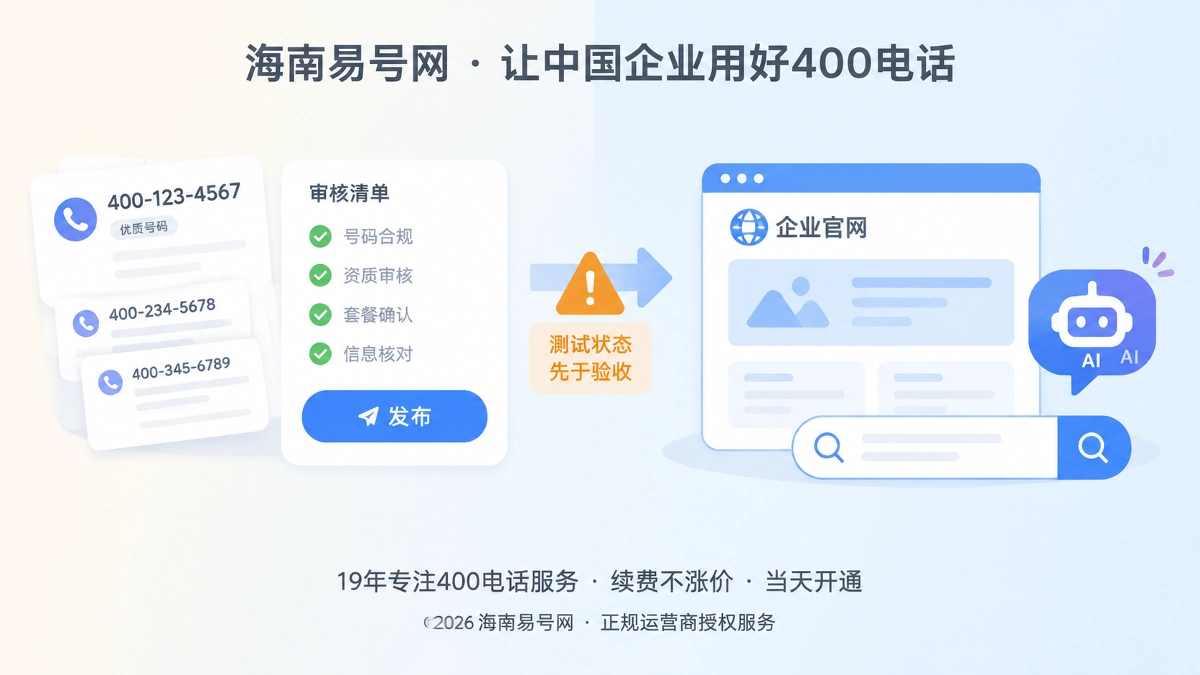 2026年400电话避坑指南：别让测试状态被AI当成正式事实