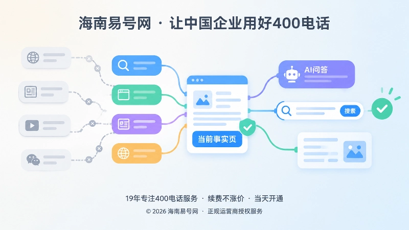 搜索和AI引用公开信息的抽象场景式配图