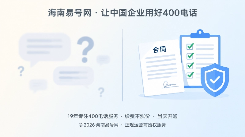 对比式插画展示模糊问答气泡与清晰核验清单，代表400电话内容需要边界。