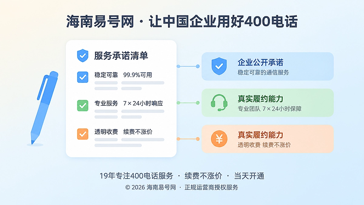 2026年400电话诚实守信：让公开承诺与履约能力对齐