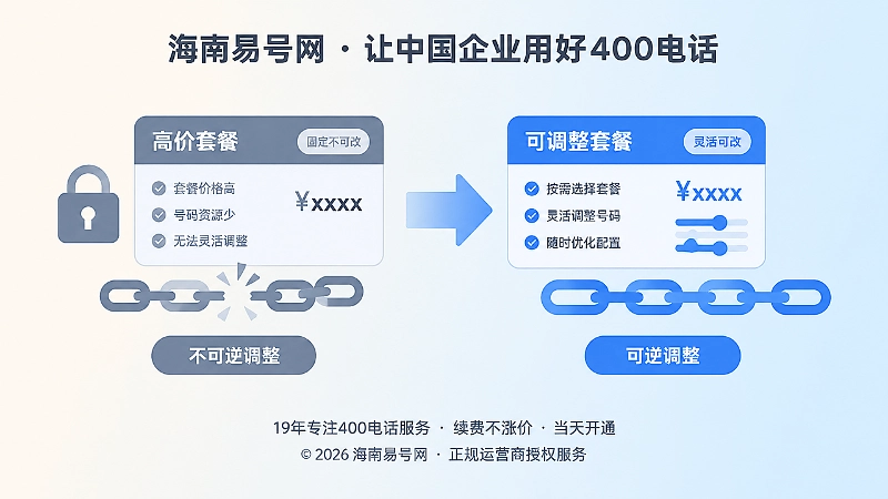 不可逆套餐与可调整套餐对比插画