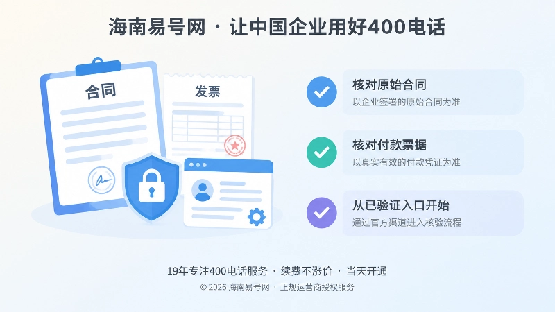 企业核验400电话续费关系的流程图